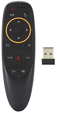 Ouitble G10 Röstfjärrkontroll svart 2,4 G Air Mouse Mini trådlöst tangentbord med gyroskop för smart TV Android Box PC projektor hemmabio ABS silikon 61 g
