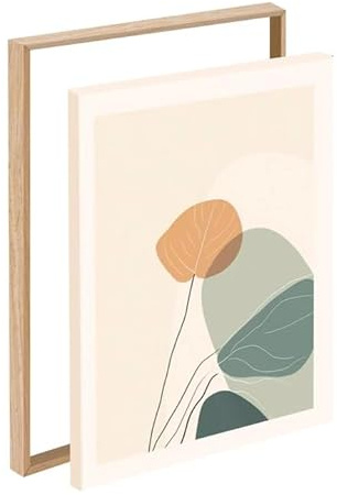YCBTREE Schattenfugenrahmen 40x60cm, Aluminium Bilderrahmen für Leinwand Selbstmontage Ohne Bohren Schwarz Rahmen mit Tiefeneffekt für Leinwand Keilrahmen (Holzmaserung, 40×60cm)