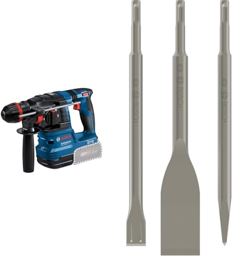 Bundle of Bosch Professional 18V System perforateur sans-fil GBH 18V-22 X + Set de 3 burins SDS Plus (BURIN+PIC+LARGE) BOSCH 2607019159