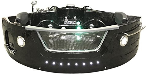 Simba Srl - Bañera hidromasaje Spa - Modelo Barracuda - Medidas 150 x 150 cm - Bañera hidromasaje con lámparas de cromoterapia - Capacidad para 2 personas