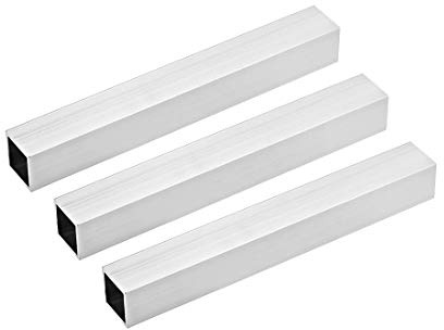 sourcing map 3 Stück Alu Vierkantrohr 25x25mm Alu Rechteckrohr Aluminium Profil Rohre 1mm Wandstärke Alurohr Quadratrohr Aluminium Gerade Rohr 200mm Länge 6063 Aluminiumrohre Aluprofil Rohr | Nahtloses gerades Rohr, 200 mm, Länge