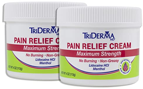 TriDerma Pain Relief Cream (4 Ounces (2 Pack Bundle)
