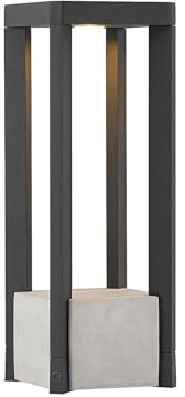 Lucande LED Beton Außenleuchte Kalisa (Modern) in Alu aus, Aluminium (1 flammig) - Wegeleuchte Pollerleuchte Wegelampe Sockelleuchte