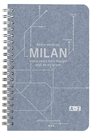 Clairefontaine 83539C - Adressbuch Jeans métro, mit Doppelspirale 11x17 cm, 50 Blatt liniert, 1 Stück, Motive sortiert