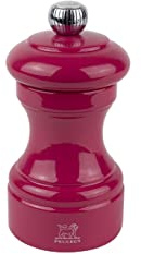 PEUGEOT - Salzmühle Bistro 10 cm - Klassische Mahlgradeinstellung - Aus PEFC-zertifiziertem Holz - Französisches Know-howreich - Bonbonrosa lackiert