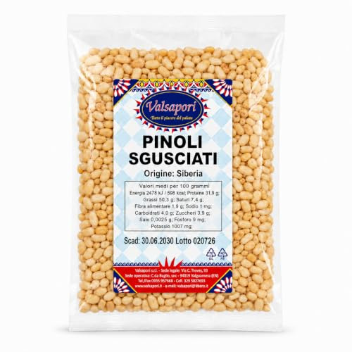 Piñones Siberianos sin Cáscara en Bolsa de 500 gr - Piñones Siberianos Seleccionados, Ricos en Sales Minerales y Vitaminas - Cosecha Salvaje, 100% natural