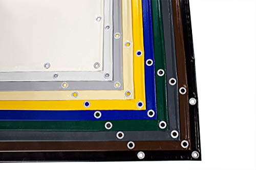 Telo per camion Telo in PVC 700 g/m² con orlo e occhielli - telone premium, di alta qualità e stabile - realizzato su misura nella misura desiderata (Verde, 4,9m x 5m)