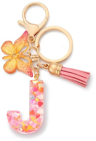 CHUQING Buchstabe Schlüsselanhänger Mädchen mit Schmetterling | Schmetterling Buchstaben Schlüsselanhänger mit Anfangsbuchstabe für Frauen und Damen, glitzerndes Accessoire und Geschenk.