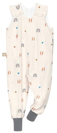 Odenwälder BabyNest Sommer Schlafsack mit Füßen/Hopsi/atmungsaktiv/0,5TOG/ideal für heiße Sommertag rainbow ecru / 110/116