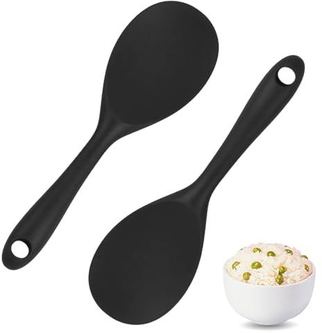 Rice Spoon Silicone, 2 PCS Non Stick Rice Spoon Serving Spoons for Rices for Rice Salads, Mashed Potato
