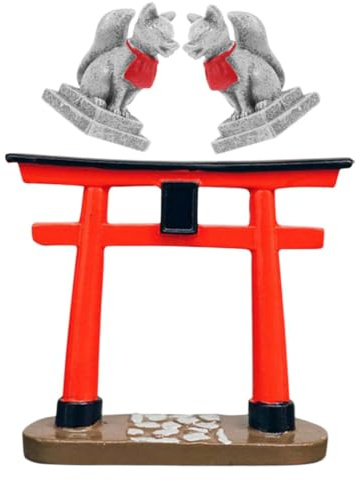 OFFSCH Sculpture Torii D'aquarium en Résine Artisanale, Décoration Paysagère Résistante pour Aquarium, Accessoire Décoratif pour Poisson et Jardin Extérieur
