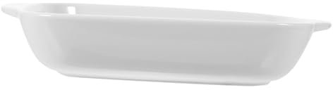 ABOOFAN 1pezzi Vassoio in Ceramica Liscia Facile da Pulire per Cuocere Servire Riso Torte e Zuppe Durevole Resistente al Calore Design Unico per Cucina e Tavolino