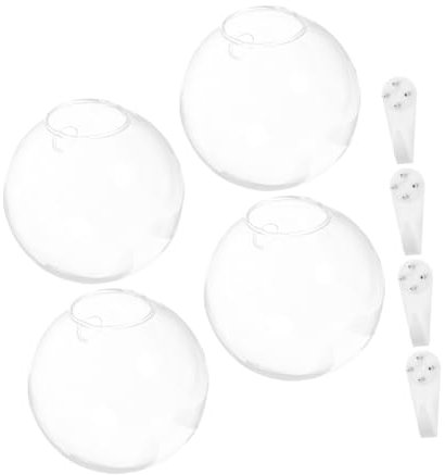 Florero de Pared Hidropónico de Vidrio, 4 Piezas, Forma Única