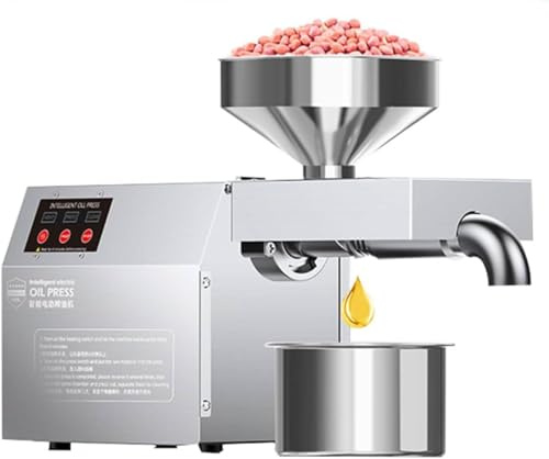 FJYAWEN Presse à Huile 820 W, Machine D'extraction D'huile De Graines De Noix, Presse à Froid Ou à Chaud, pour Noix De Coco, Lin, Arachide, Ricin, Graines De Périlla, Canola, Fèves De Cacao, Sésame