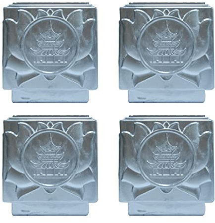 IEOWY 4-teilige Zaunpfostenkappe, Zaunpfosten Eisenabdeckung Aluminium Quadratische Pfostenkappe Dekorative Pfostenkappen für das Geländer im Innenhof im Freien, 80 x 80 mm