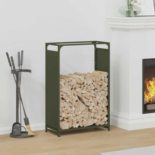 Lechnical Firewood Rack Olive Green 60x28x90 cm Cold-rolled steel-864214