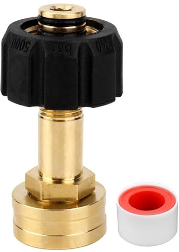 M22-14mm x 3/4 FGH Female Garden Hose Adapter, High Pressure Garden Hose Spray Gun Connector Set Brass Water Hose Fitting Quick Connect Kit for Garden Hoses, Faucet, and High Pressure Cleaning Gun