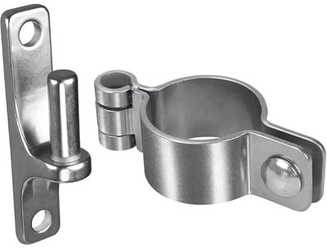 Milageto Gate Hinges Gate Post Hinge Chain Link Fence Thick,Sturdy,Hardware,Heavy Duty Parts Fence Post Stainless Steel Wall Mount, 35mm