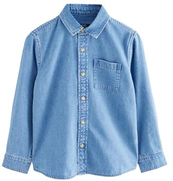 NEXT Ragazzo Camicia di Jeans a Maniche Lunghe Blu 10 Anni