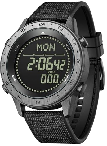 findtime Montre Militaire Étanche 3ATM - Podomètre, Boussole, Tracker d'Activité pour Homme/Femme/Enfant - Sport/Randonnée