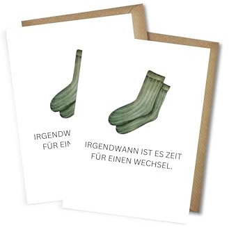 2er-Set „Irgendwann ist es Zeit für einen Wechsel“ – Humorvoll, originell & hochwertig – Abschiedskarte, Dankeskarte, lustiger Gruß zum Jobwechsel oder Ruhestand -mit Umschlägen DIN A6 (2er-Set)