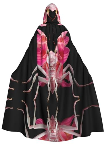 WZYCWB Orchidee Betende Mantis Gemusterter Kapuzenumhang für Erwachsene, geeignet für Familientreffen, Bühnenauftritte, Cosplay und Halloween-Partys