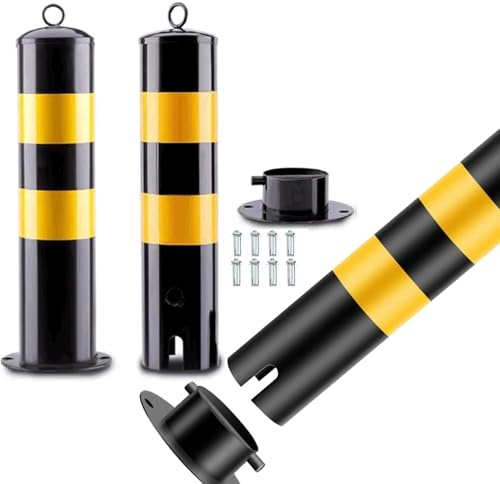 Bolardos de seguridad extraíbles, postes de seguridad de acero con tiras reflectantes para zonas sensibles al tráfico