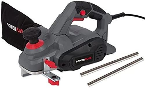 Powerplus Hobel POWE80030 Hobelmaschine mit 900W Leistung und Seitenführung - Elektrohobel mit Breiteneinstellung & Auffangbeutel - Inkl. 2 Messer und Aufbewahrungskoffer