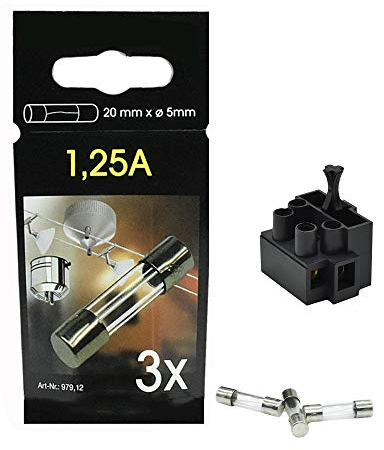 Lüsterklemme mit Feinsicherung 1,25A – Set 0,5-2,5mm² Ersatzsicherung Träge PAULMANN 979.12