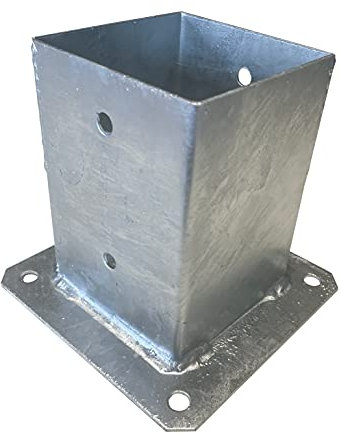 BUZZ Gardens Fence Post Foot Base Bolt-on hot-dip Galvanized Sleeve Anchor Support (70x70)