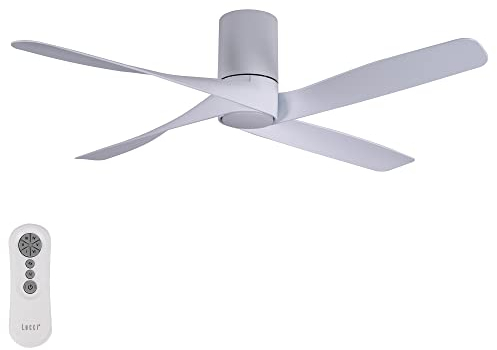 LUCCI AIR Deckenventilator Riviera, Ventilator mit Beleuchtung, Deckenlüfter mit 4 Flügeln, Ø 132 cm, weiß