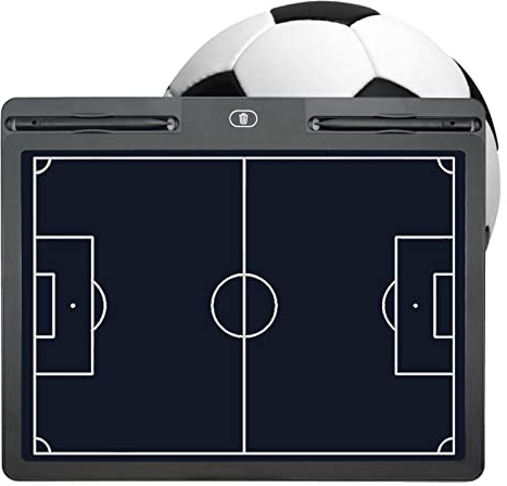 RoseFlower Taktikmappe Fußball, Professional Elektronisches Fussball Taktiktafel Football Coach Board mit Aktualisiert Flexiblem LCD Schreibtafel und Stifte - Ideal für Taktiken und Spielanpassungen