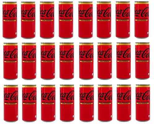 Coca-Cola Zero Zuccheri Zero Caffeina Lot de 24 boissons rafraîchissantes zéro sucre zéro caféine Boîte jetable 330 ml
