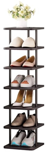 SORCEDAS Shoe Rack Vertical Shoe Shelf Narrow Tall Storage for Closet