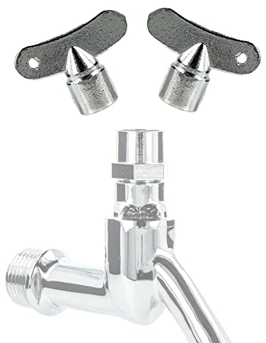 tecuro 2-er Set Steckschlüssel für Auslaufventile mit Steckschlüsseloberteil 6 x 6 mm, verchromt - 22899-2