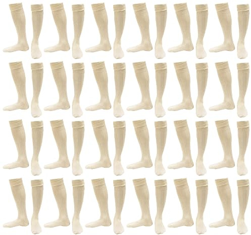 Mens Bavarian Socks - 12 Pairs - Wool Blend German Lederhosen Cream Kilt Socks Fancy Dress Scottish Highlander - UK 6-16