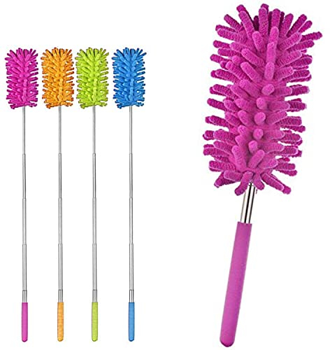 1 x EXTENDING TELESCOPIC MICROFIBRE CLEANING MULTIFUNCTIONAL DUSTER, FEATHER BRUSH, 1 RANDOM COLOUR SENT