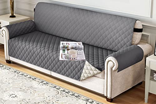 Sofabezüge 3,2,1,4 Sitzer Sofaüberwurf Decke Wasserdicht,Sofabezug mit Armlehne Couchbezug Couch Kissen Set mit Füllung Groß Sofa Decken Bezug Überwürfe Rutschfest Sofahusse ( Color : Gray , Size : 4
