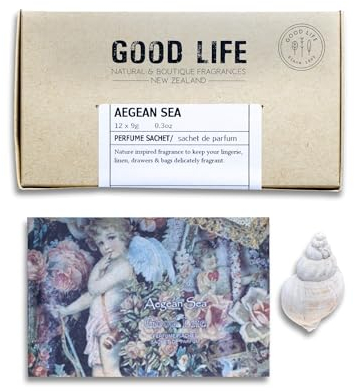 Sacchetti profumati per armadio alla Mar Egeo Good Life | Progettate in Nuova Zelanda | 12 bustine