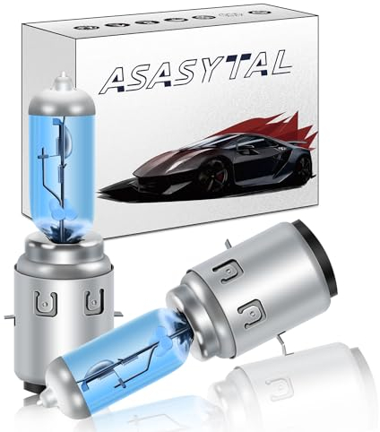 Asasytal Ba20d S2 12V 35/35W Halogenscheinwerfer, Hallo/Lo Beam DRL Halogen Scheinwerferlampen Nebelscheinwerfer OEM-Ersatz, 5500K Warmweiße Helligkeit für Auto Motorrad Roller, 2 Stücke