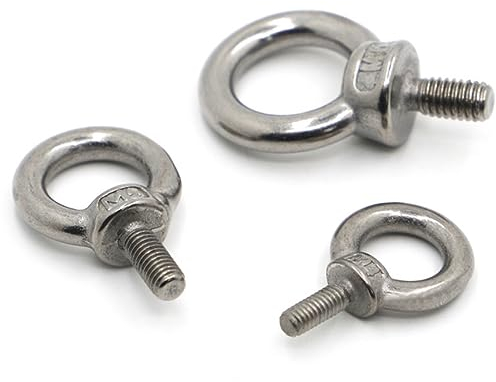GETREY Hebeösenbolzen,Ankerbolzen, 3 Stück 304 Edelstahl Ringmuttern/Schraube M3 M4 M5 M6 M8 M10 M12 Ring Ringschraube Ring Hakenmutter Schrauben (Color : Eye Screws, Size : M12)