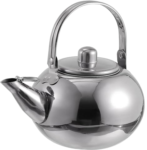 MILISTEN 1 olla de acero inoxidable tetera con filtro tetera de metal estufa tetera olla con agua hirviendo samovar acero inoxidable bebidas apagado automático
