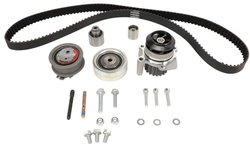 Anlseiod PowerGrip Kit + Wasserpumpe KP25649XS-1 für Audi A1 A3 A4 A5 A6 Q3 Seat Alhambra Altea Caddy Eos Golf 6 Passat Zahnriemensatz mit Wasserpumpe 038109454A