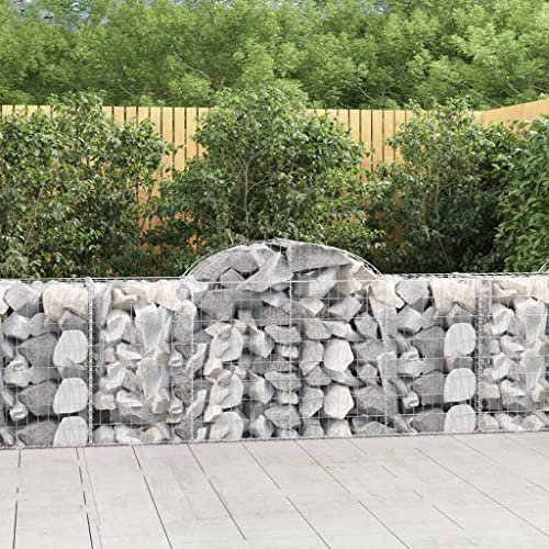 FUDUGEHMIOFWFJJ teichbecken,pflanzkübel XXL,pflanzkübel rechteckig,Gabionen mit Hochbogen 10 STK. 200x50x80/100cm Verzinktes EisenGeeignet für Garten, Terrasse, Schlafzimmer, Wohnzimmer