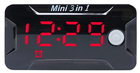 Montre électronique 3 en 1 universelle pour moto, thermomètre, voltmètre, affichage de l'écran, accessoires de vélo