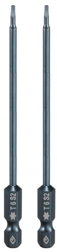 QUARKZMAN 2pz Punte Cacciavite Torx T6 1/4 Esagonale 4 Lunghezza Acciaio S2 Magnetica 6 Punti Punte Cacciavite Industriale di Sicurezza a Stella con Foro Testa Torx