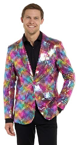 Suitmeister Party-Blazer für Herren - Weihnachten, Silvesterparty - Glänzende Pailletten-Anzugjacke