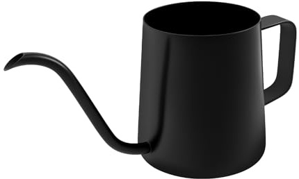 Long Spout Watering Can for Indoor Plants 12oz/350ml Rustproof 304 Stainless Steel Bonsai Mini Watering Can with Ergonomic Handle Garden Sprinkling Pot for Succulents Outdoor Garden Flowers(black)