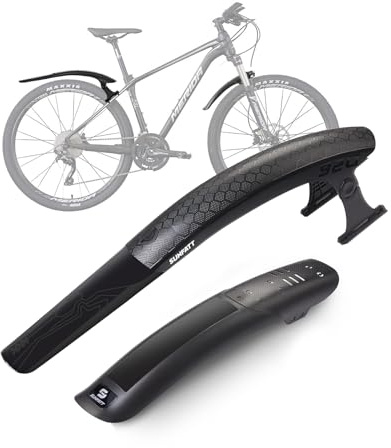 SUNFATT MTB Fahrrad Schutzblech Set Vorne & Hinten für E-Bike (24-29 Zoll) | BOHRUNGSFREIE MONTAGE:Verstellbarer Spritzschutz vorne & hinten für 24-29 MTB & E-Bike.Wichtig: Nicht für V-Brakes