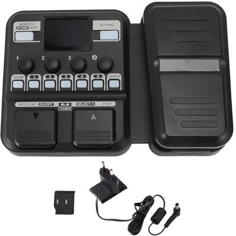 Multieffektprozessor, Voreinstellungen 10–59 Gitarren-Multieffektpedal IR-Sampling 512-Punkt-Gitarren-Multieffekte 100–240 V (EU-Stecker)